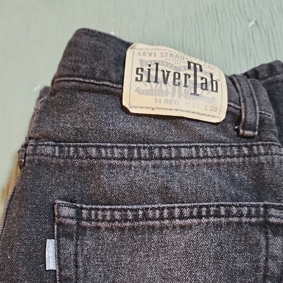 Levis Silvertab Stay Loose Straight Boys 14 Reg 27 x 29 Black Denim Jeans - Picture 5 of 11